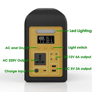 Sunbonar Portable Power Station 300W Backup Lithium Battery Solar Generator (Solar Panel Not Included) for Outdoors Camping Travel Hunting Blackout
